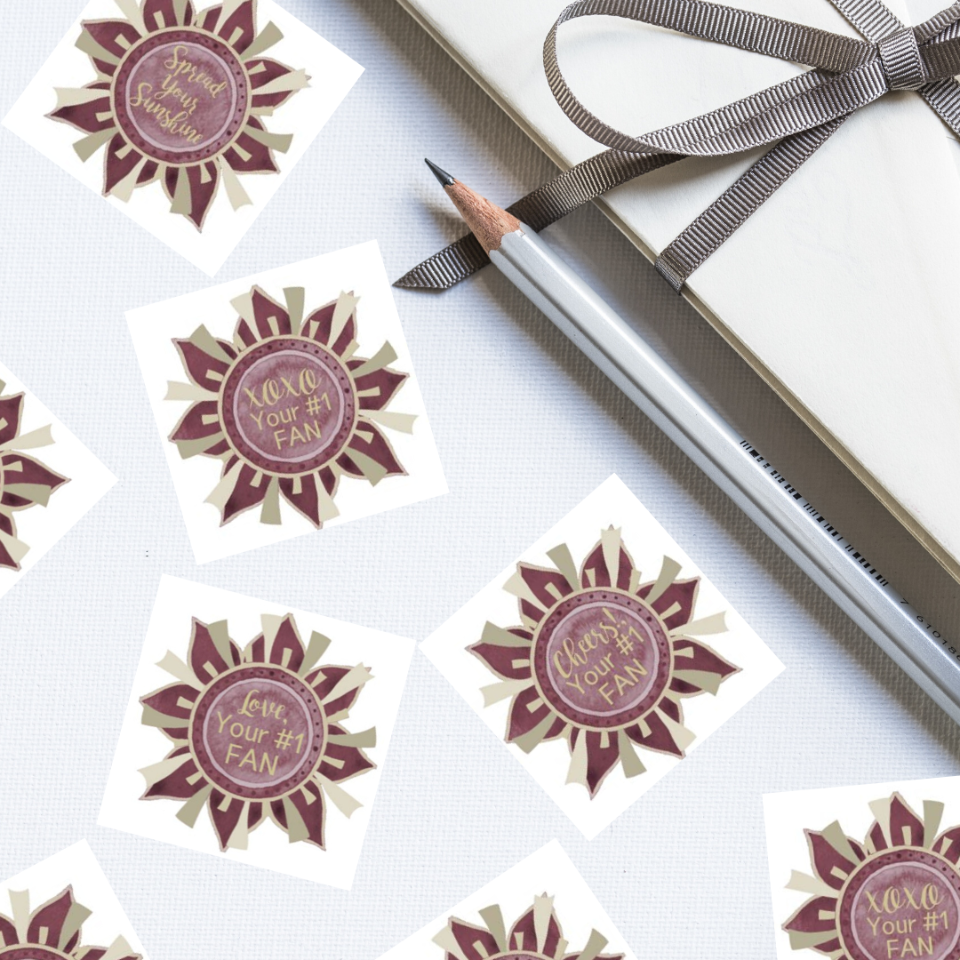 Garnet & Gold Sunshine Collection Envelope Seals – SpreadYourSunshine